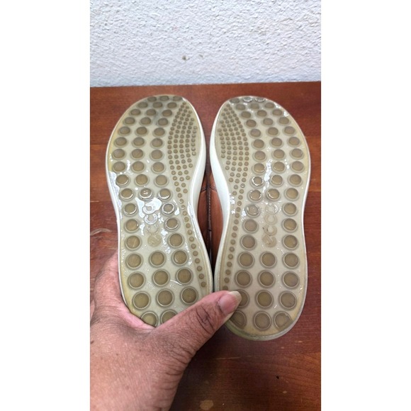 Ecco Men Brown Leather Woven Boho Vacations Beach Slip-On Shoes Size 41 EU main image 4